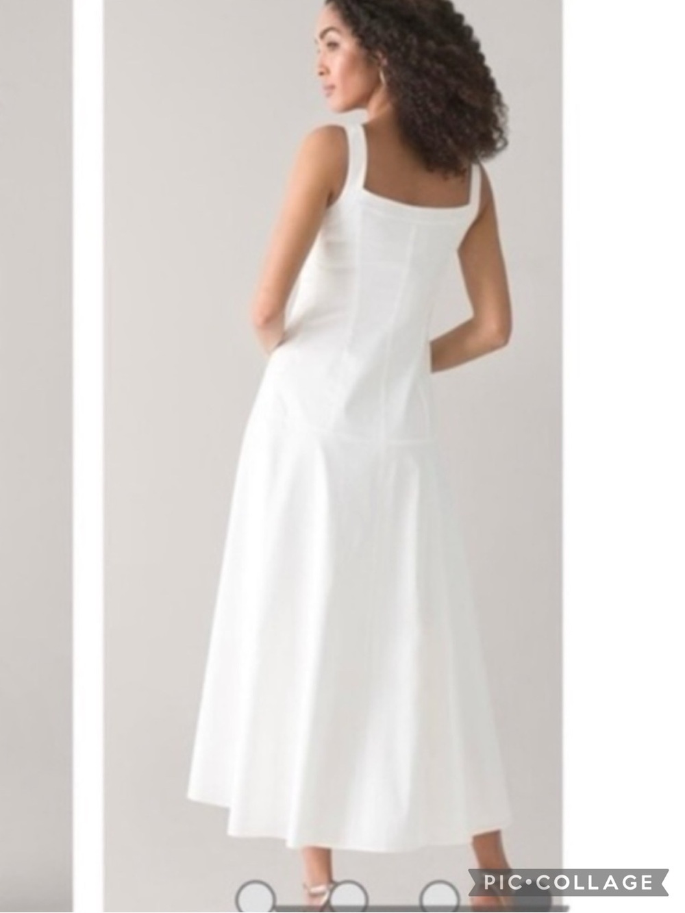 WHBM White Ruched Bodice Button Front Sateen Midi Dress NWT 6 Quiet Luxury - Picture 3 of 17